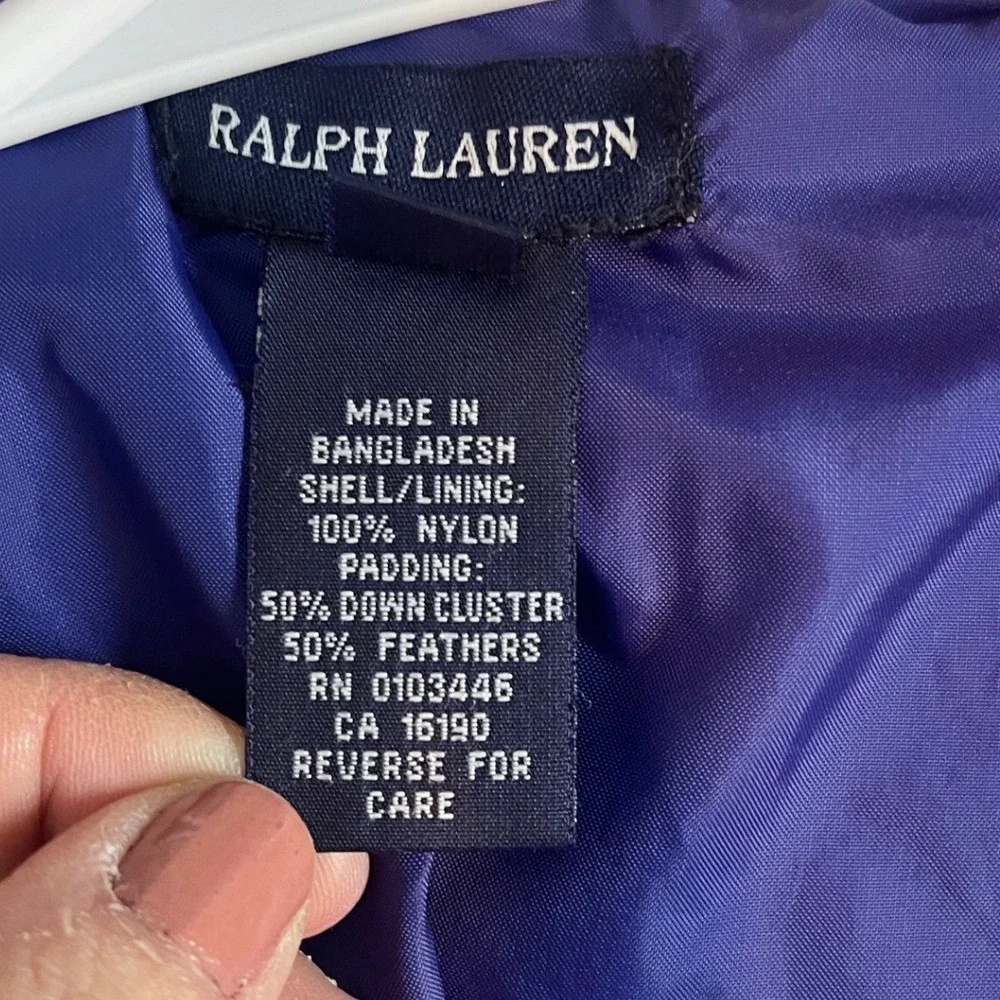 Ralph Lauren Polo‎ Sport Kids Down Jacket Blue Pink Color Block Puffer Size 6/6X